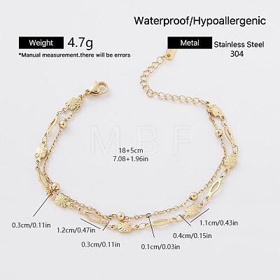 304 Stainless Steel 2-Strand Bracelets for Women QD8727-1-1