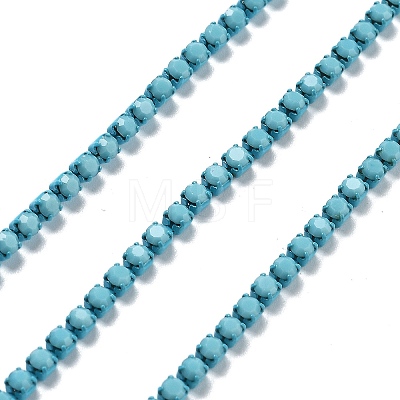 Iron Rhinestone Glass Cup Chain CH-U001-01O-1