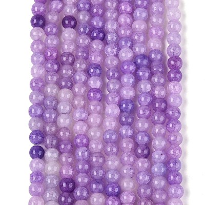 Ombre Effect Dyed Crackle Glass Beads Strands GLAA-Q106-01A-B06-1