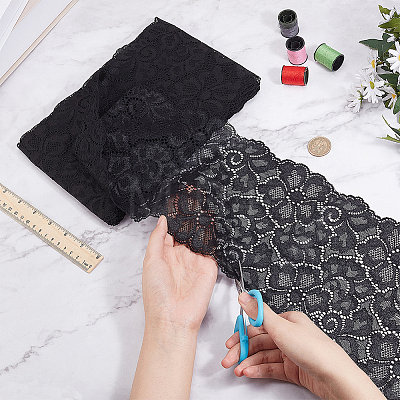 Polyester Lace Flower Fabric DIY-WH0034-95B-1