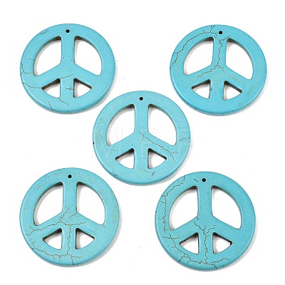 Synthetic Howlite Big Pendants TURQ-GP204-1-1
