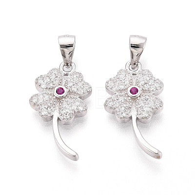 Lucky 925 Sterling Silver Micro Pave Clear Cubic Zirconia Pendants STER-T008-80P-1