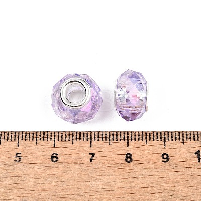 Baking Paint Transparent Glass European Beads GPDL-N004-C14mm-A04-1