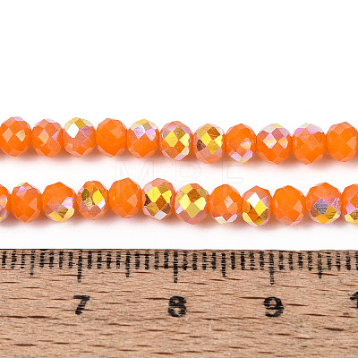 AB Color Plated Opaque Glass Rondelle Beads Strands EGLA-T029-4mm-09F-1