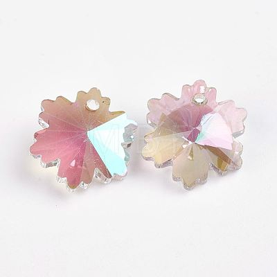 Faceted K9 Glass Charms EGLA-P026-F-1