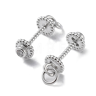 Rhodium Plated 925 Sterling Silver with Clear Cubic Zirconia Charms STER-G036-14P-1