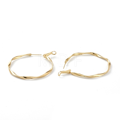 Brass Hoop Earrings EJEW-A056-38G-1