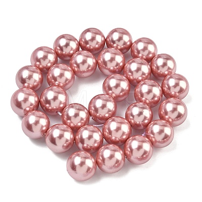 Electroplated Shell Pearl Beads Strands BSHE-G041-14mm-05-1