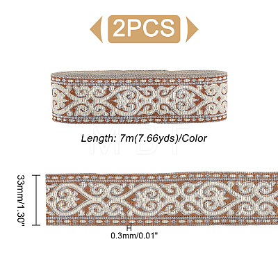 Ethnic Style Embroidery Polyester Ribbons OCOR-WH0070-10C-09-1