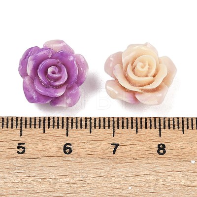Synthetic Coral 3D Flower Rose Beads CORA-A005-14mm-27-1