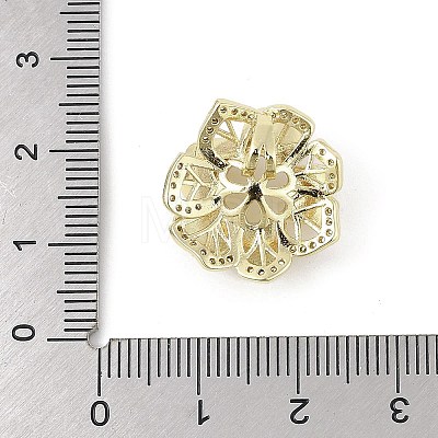 Brass Micro Pave Clear Cubic Zirconia European Dangle Charms Bails KK-K297-57G-1