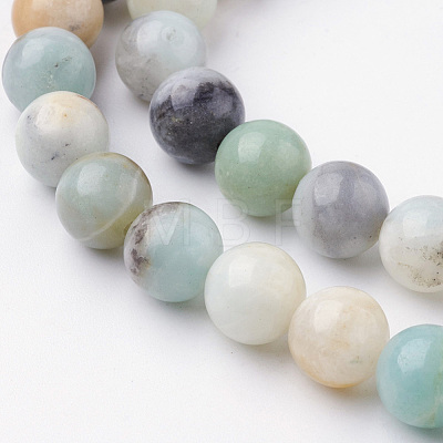 Natural Flower Amazonite Bead Strands G-G735-61-8mm-1