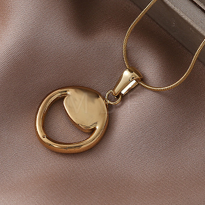 304 Stainless Steel Crystal Rhinestone Ring Pendant Necklaces for Women AQ7220-1