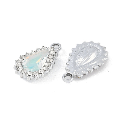 UV Plating Alloy with Mixed Color Glass Rhinestone Pendants FIND-M018-39P-1