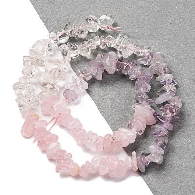 Natural Quartz Crystal & Rose Quartz & Amethyst Beads Strands G-L610-A08-A01-1