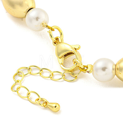 Brass Beaded Necklaces NJEW-P307-03G-1