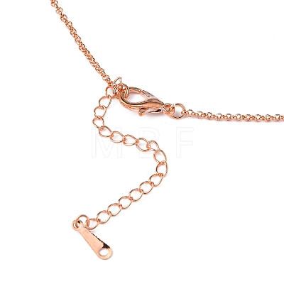 Rose Gold Plated Tin Alloy Rolo Chain Necklaces NJEW-BB10184-18RG-1