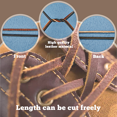 Cowhide Leather Cord Shoelaces FIND-FH0005-35-1