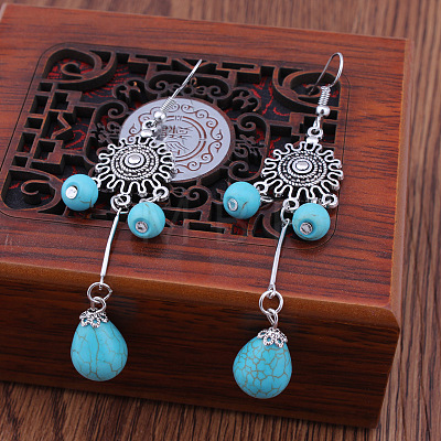 Synthetic Turquoise Dnagle Earrings PW24042419990-1