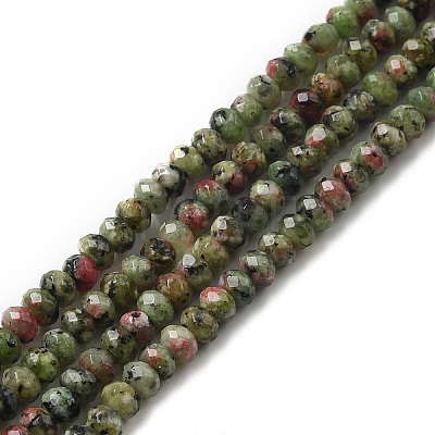 Dyed Natural Malaysia Jade Rondelle Beads Strands G-E316-2x4mm-43-1