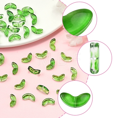 100Pcs Spray Painted Transparent Glass Beads GLAA-FS0002-04-1