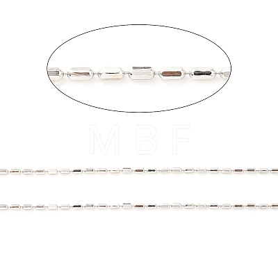 Rhodium Plated 925 Sterling Silver Oval Ball Chains STER-F052-02P-1