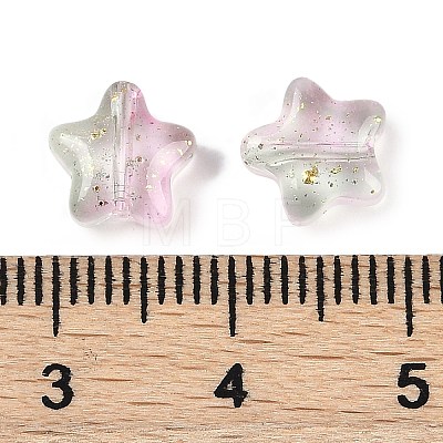 Transparent Spray Painted Glass Beads X-GLAA-NH0003-01-1