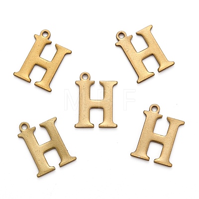 304 Stainless Steel Alphabet Charms STAS-H122-H-AB-1