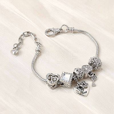 Alloy European Beads Charm Bracelets BJEW-F495-04P-1