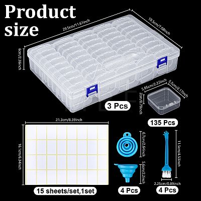 3 Sets Rectangle PP Plastic Organizer Storage Boxes CON-TW0001-02-1