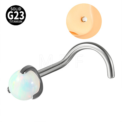 G23 Titanium & Imitation Opal Fishtail Nose Rings WG62851-15-1