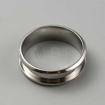304 Stainless Steel Grooved Finger Ring Settings RJEW-WH0010-08E-P-1
