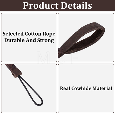 2Pcs Cowhide Leather Car Key Chain Pendant Decorations AJEW-CL0001-80B-1