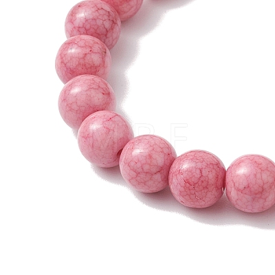 2Pcs 2 Colors 10.5mm Round Opaque Crackle Glass Beaded Stretch Bracelet Sets BJEW-MZ00083-1