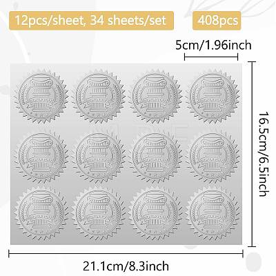 34 Sheets Custom Silver Foil Embossed PET Picture Sticker DIY-WH0528-007-1