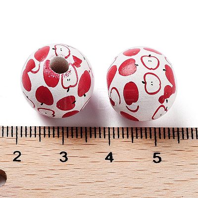 Fruit Theme Wood European Beads WOOD-M011-01D-1