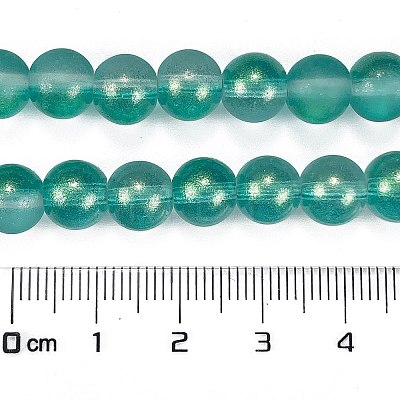 Frosted Transparent Glass Bead Strands GLAA-P065-8mm-08-1