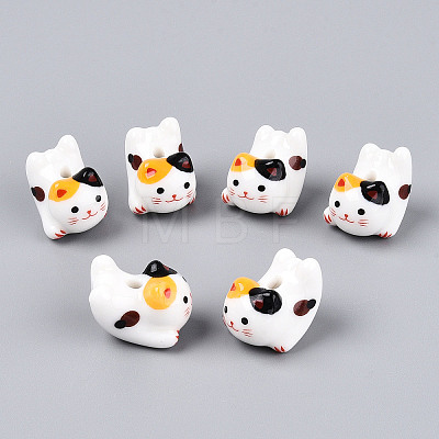 Handmade Porcelain Printed Beads PORC-T133-05-1