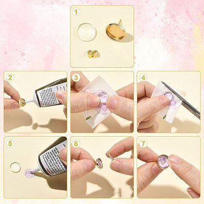 DIY 304 Stainless Steel Flat Round Stud Earring Making Kits DIY-FS0010-53-1