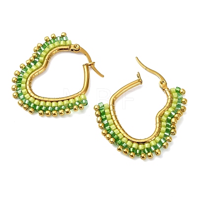 Glass Seed Hoop Earrings for Women EJEW-MZ00797-02-1