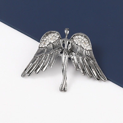 Cute Vintage Angel Brooch with Alloy Inlaid Diamond - Fashion Accessory ST8133115-1