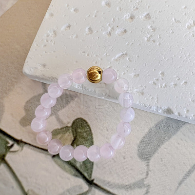 Natural Rose Quartz Stretch Rings IE6207-1-1