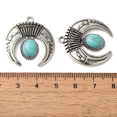 Tibetan Style Alloy Pave Imitation Turquoise Pendants FIND-NH0001-05AS-1