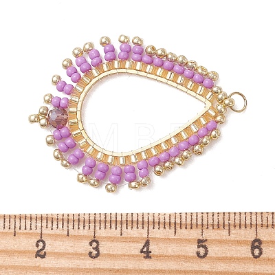 Glass Seed Beaded Pendnats PALLOY-MZ01361-01-1