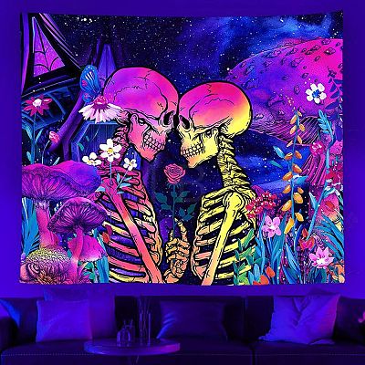 UV Reactive Blacklight Trippy Polyester Wall Hanging Tapestry LUMI-PW0004-069C-03-1