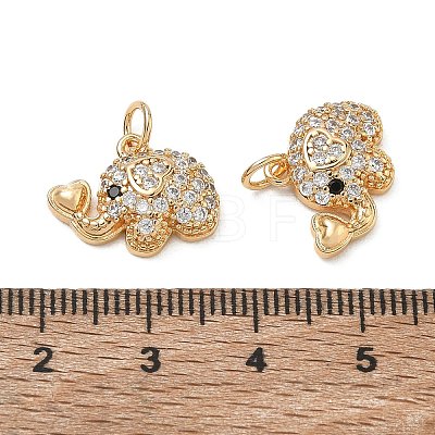 Brass Micro Pave Black Cubic Zirconia Pendants CU-CBA3F77-05G-1