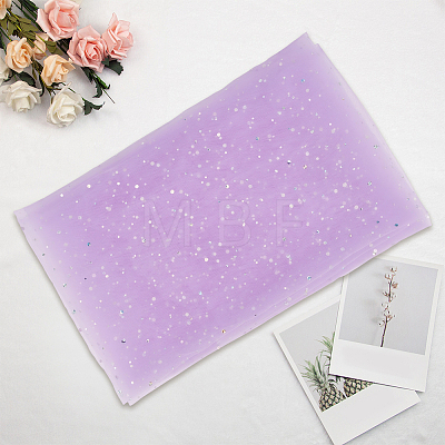 1M Sequins Polyester Organza Fabrics DIY-CY0003-41A-1