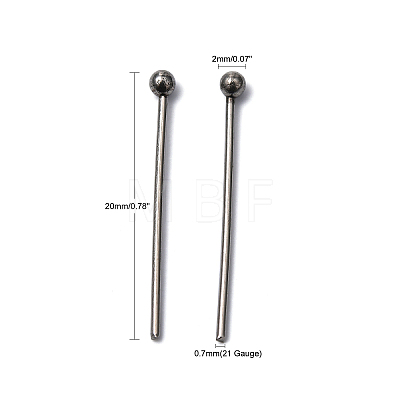 Tarnish Resistant 304 Stainless Steel Ball Head pins LS-STAS-R015-20mm-1