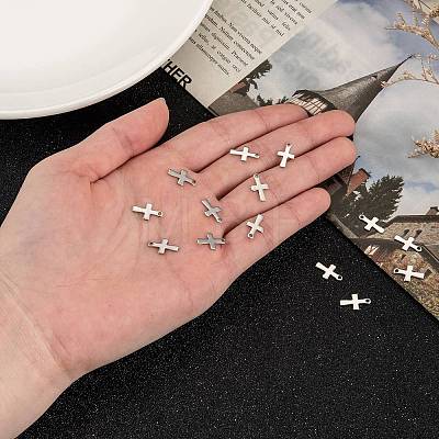 Tarnish Resistant Stainless Steel Tiny Cross Charms LS-STAS-Q168-07-1