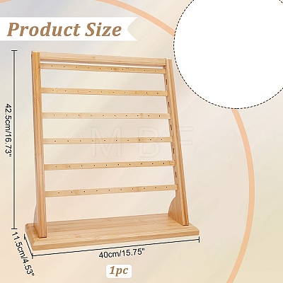 6-Tier Rectangle Wood Slant Back Earring Display Stands EDIS-WH0029-99-1